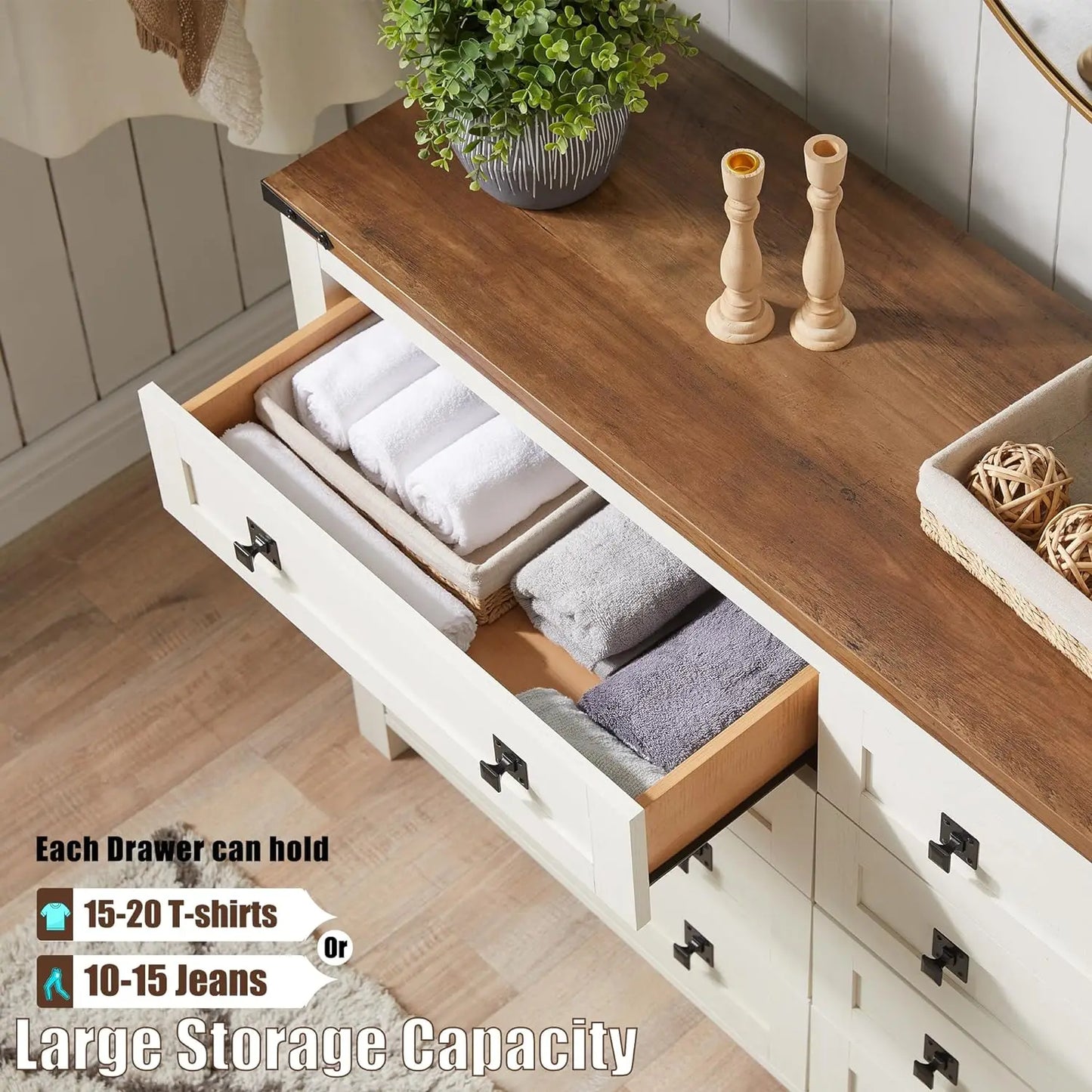 Rustic Farmhouse 5-Drawer Dresser