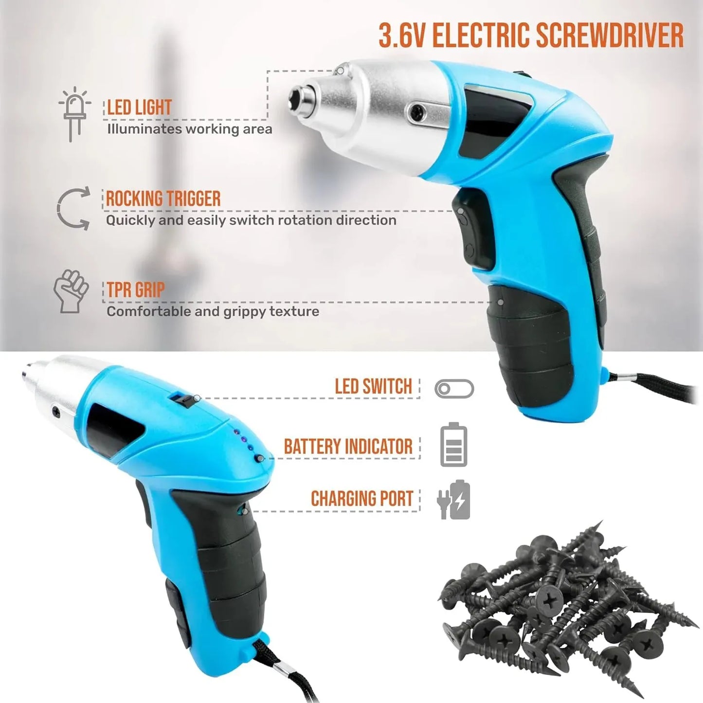 1300mah Lithium Battery Mini Drill 3.6V Power Tools Set