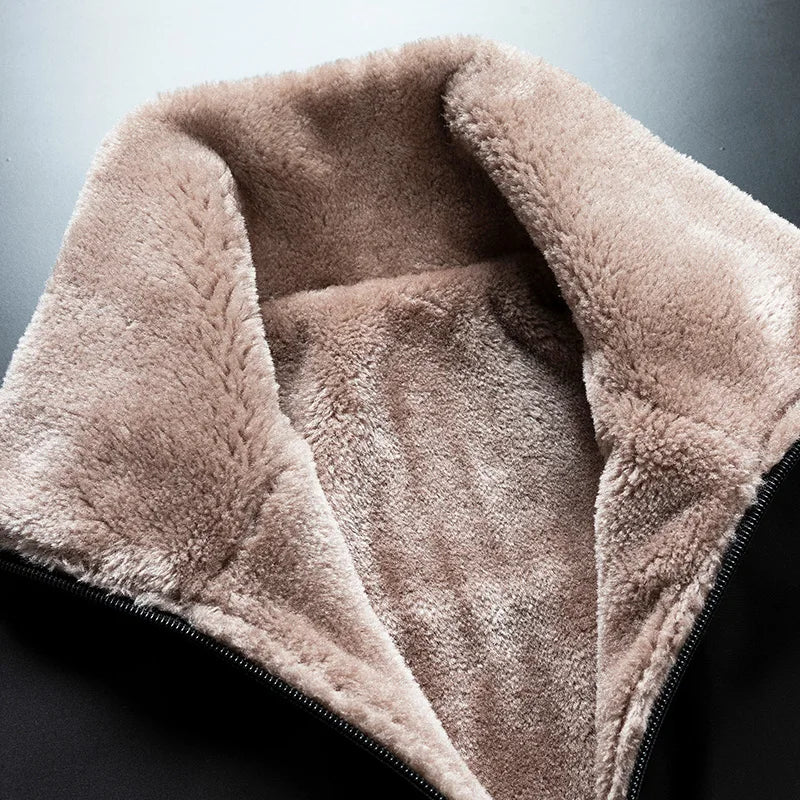 Men Windproof Fleece Thick Warm Jacket