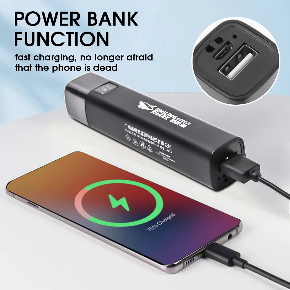 Super Bright LED Flashlight Power Bank