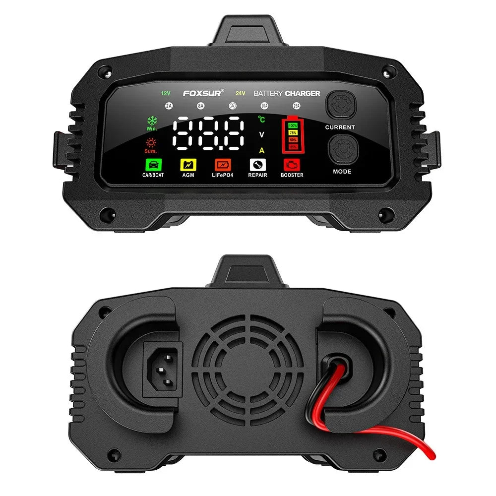 Portable 25A/15A LiFePo4 Smart Battery Charger