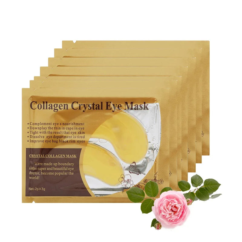 10pcs Crystal Collagen Gold Powder Eye Mask