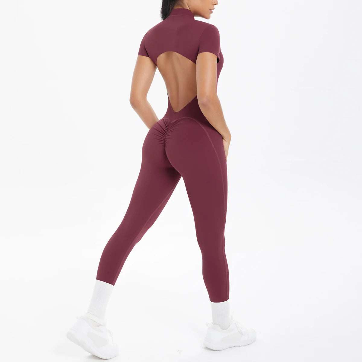 Short Sleeved Fitness Jumpsuit for Woman
