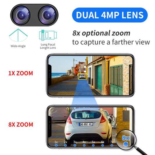 4K 8MP Dual Lens PTZ Wifi IP Camera