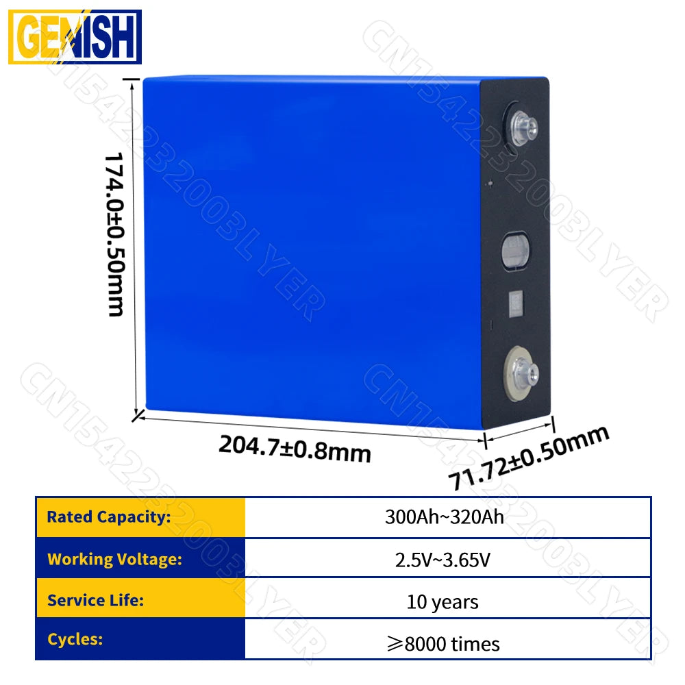 8000 Cycles Rechargeable LiFePO4 Battery