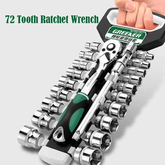 72 Teeth Ratchet Socket Wrench Set