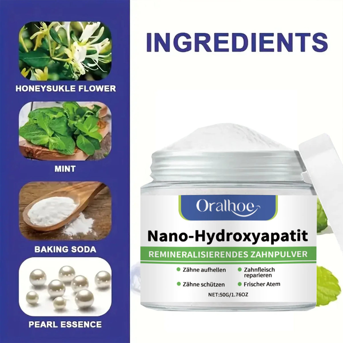 Whitening Tooth Powder with 10% Hydroxyapatite