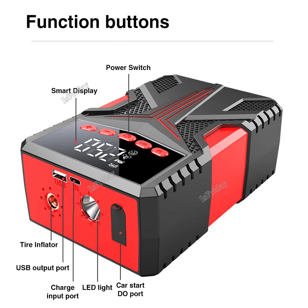 4 in1 Car Jump Starter Air Pump Power Bank