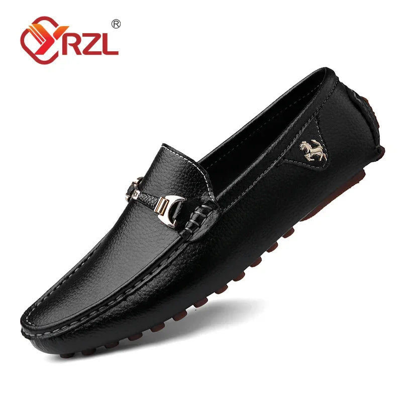 Men Handmade PU Leather Loafers
