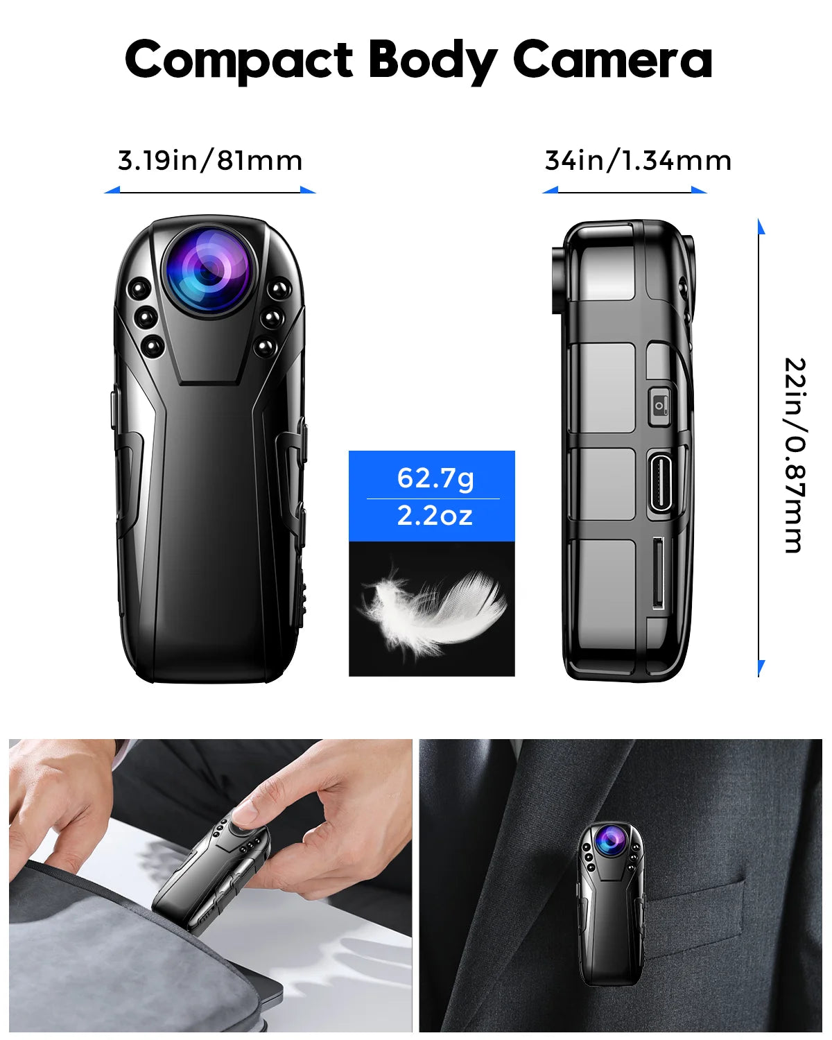 L02 Small Full HD 1080P Portable Body Camera