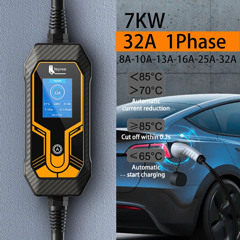 32A 7KW Portable EV Charger
