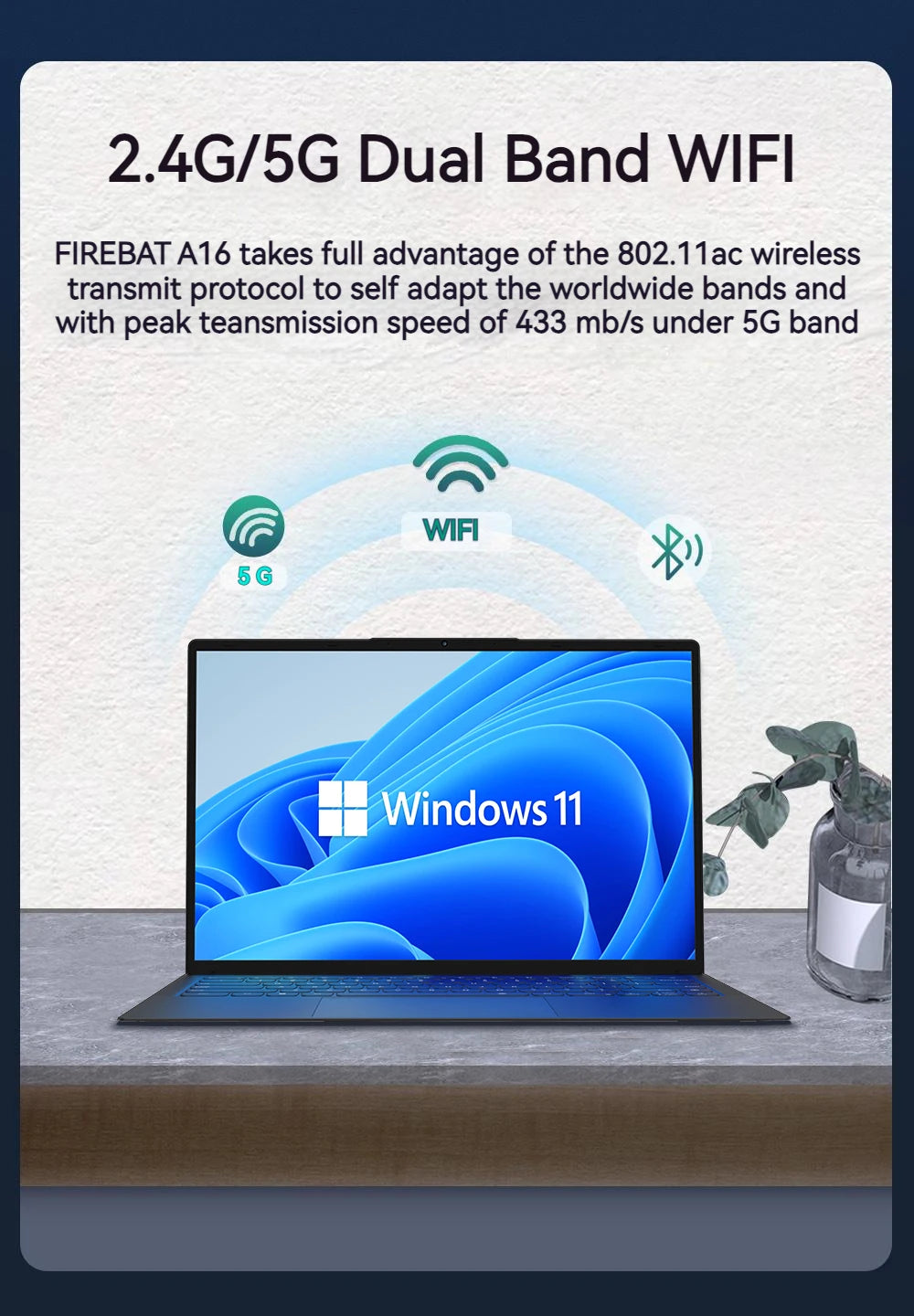 Fingerprint Portable Intel Notebook Laptop