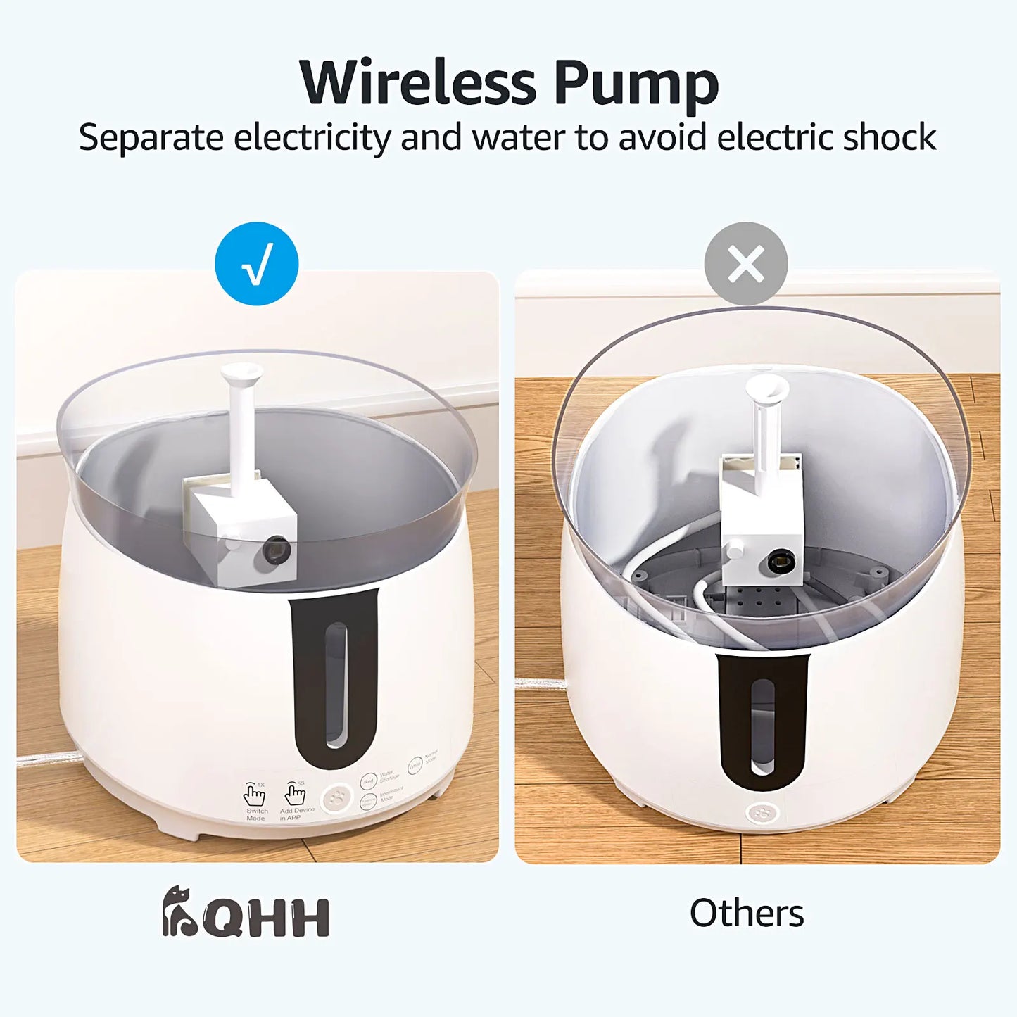 Wireless Cat Water Fountain Auto Filter