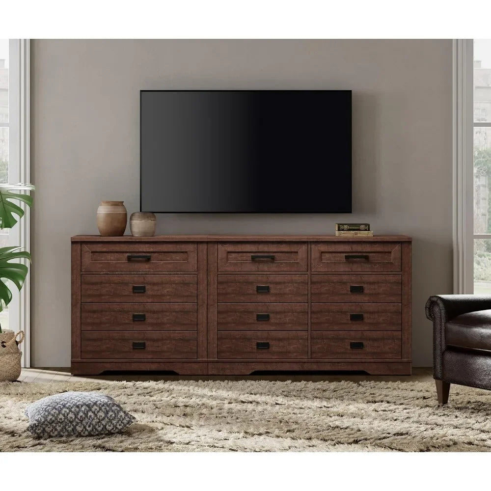 12-Drawer Wooden Dresser