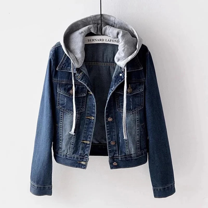 Women Slim Button Denim Jacket