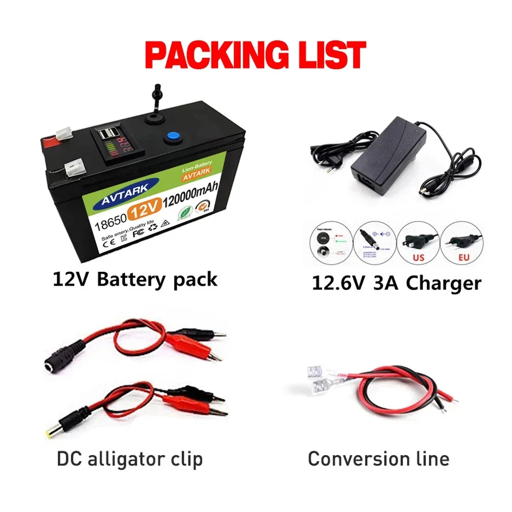 12V 120Ah Portable LiFePO4 Lithium Battery