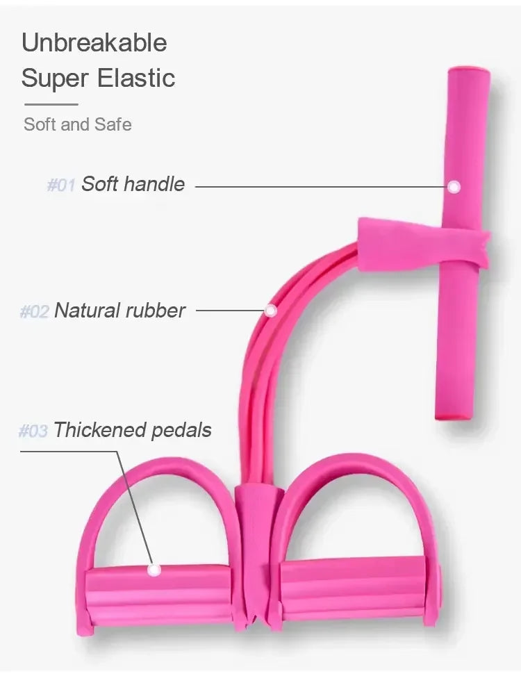 4 Tube Elastic Pedal Puller Resistance Bands
