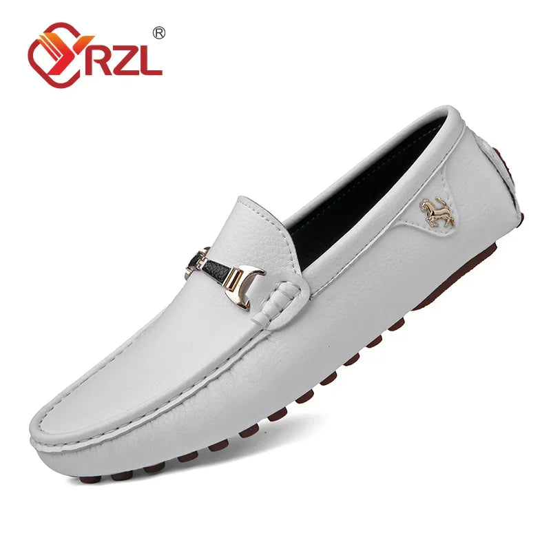 Men Handmade PU Leather Loafers