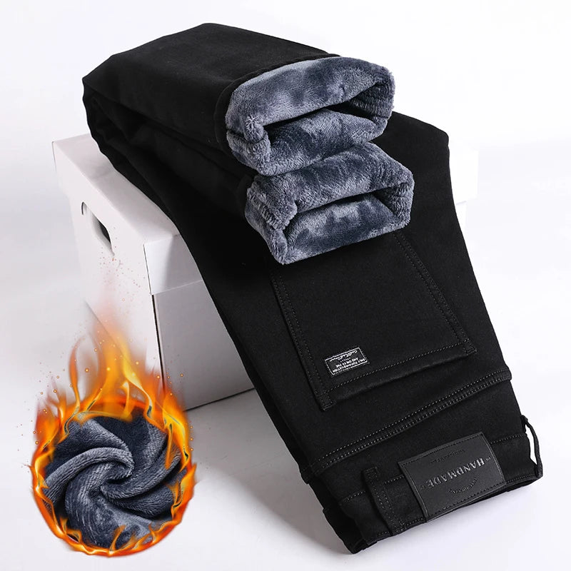 Men's Fleece Thick Warm Jeans