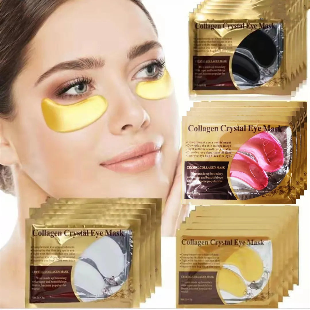 10pcs Crystal Collagen Gold Powder Eye Mask