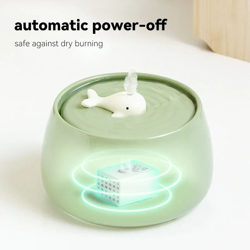 1.3 L USB Charging Ceramic Cat Water Fountain