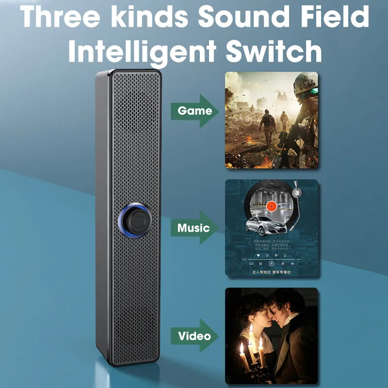 4D Surround Soundbar Computer Speaker
