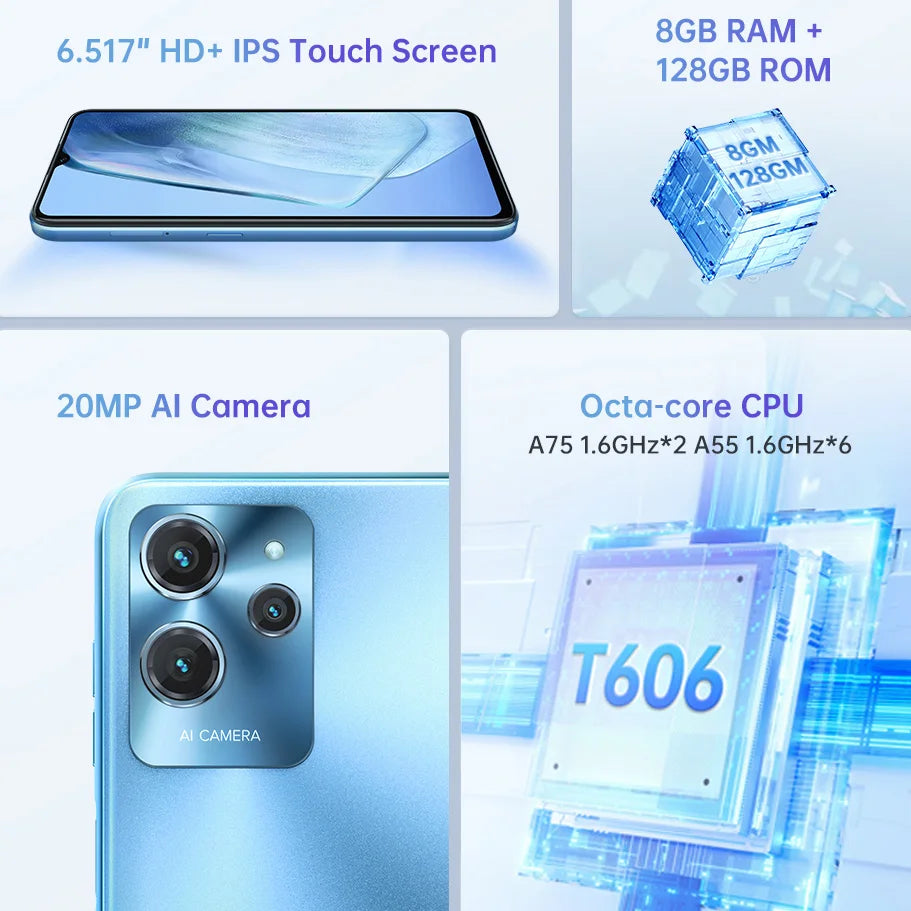 C32 Smartphone 6.52 Inch 8GB RAM 128GB ROM Mobile Phone