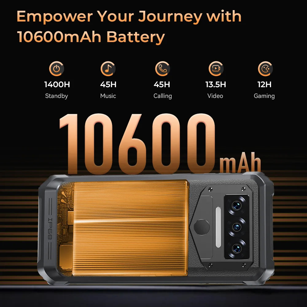 10600mAH WP38 Rugged Smartphone