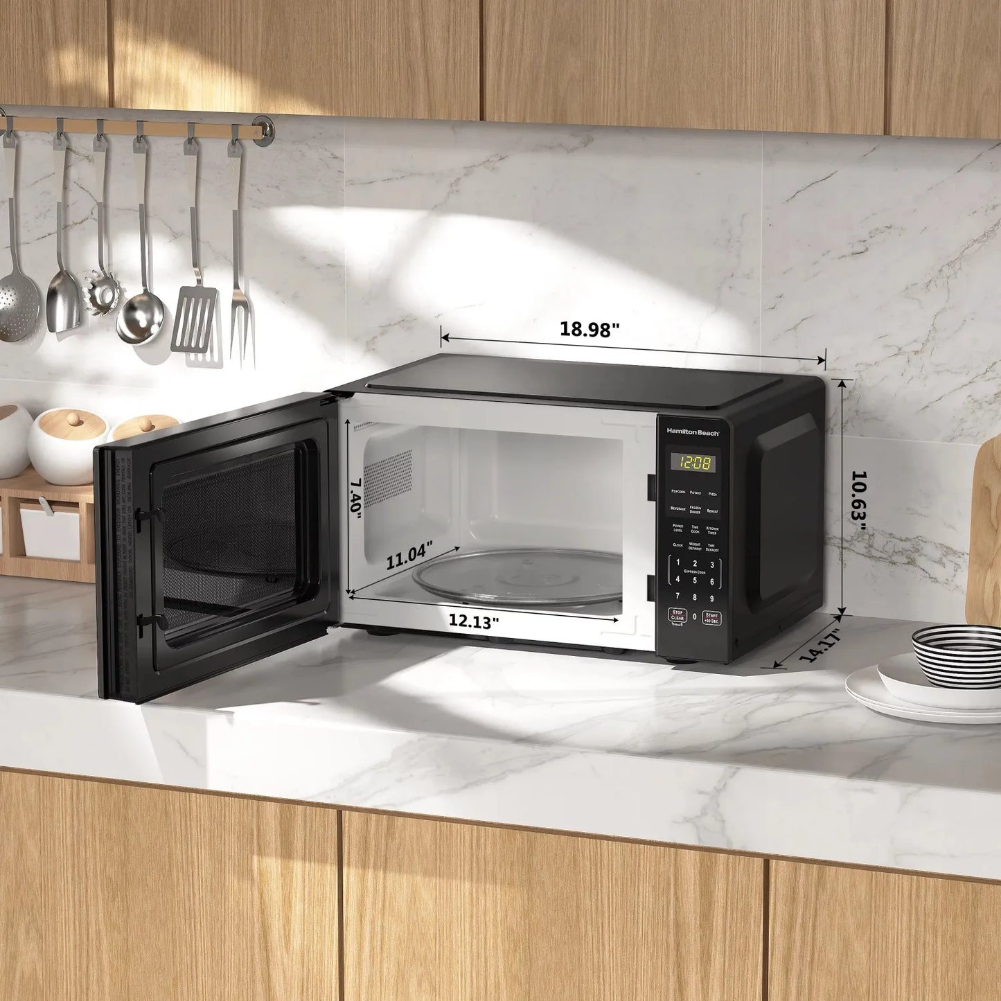 900 Watts, Stainless Steel Countertop Microwave Oven,