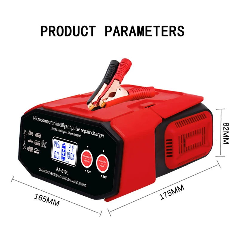 12V24V intelligent pulse Car Battery Charger