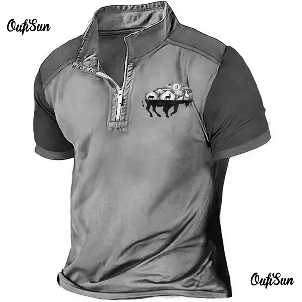 Vintage 3d Word Printed Polo Shirt