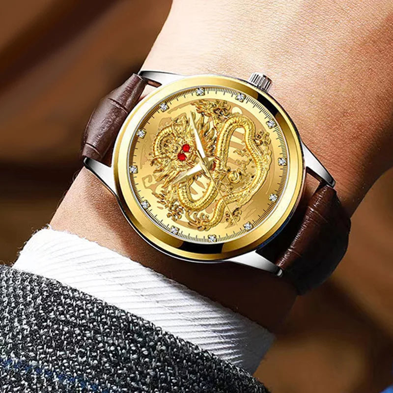 men's calendar belt quartz watch