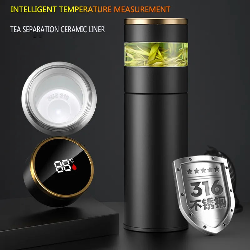 LED Display Insulated Travel Coffee Mug