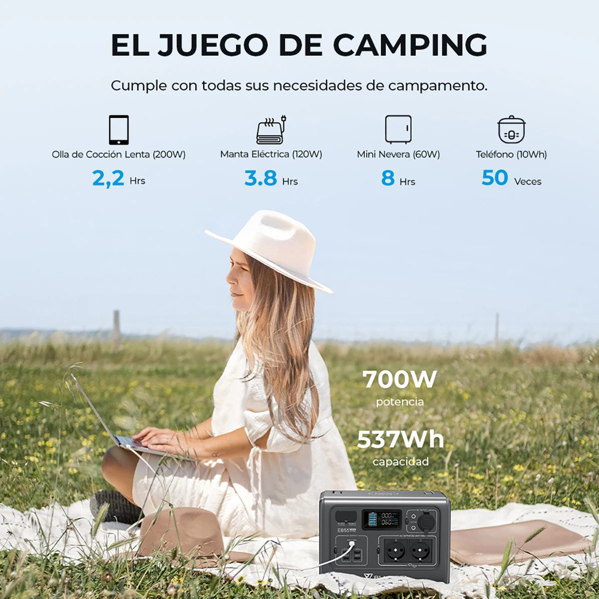 EB55 700W 537Wh Portable Power Station