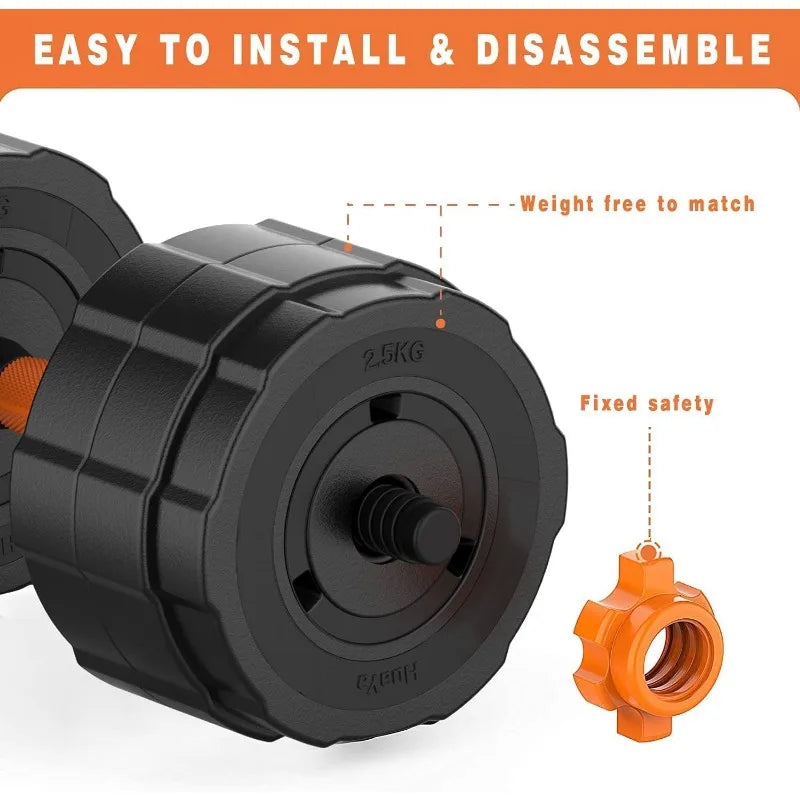Adjustable Weights Barbell Dumbbells Set