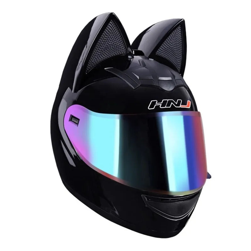 Cat Ear Motorcycle Full Face Helmet