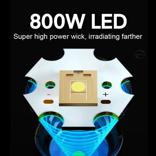 800W LED Ultra Powerful Flashlight