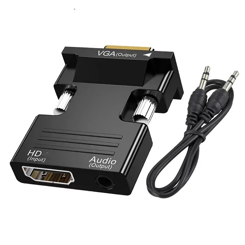 HDMI-compatible To VGA Converter With 3.5mm Audio Cable