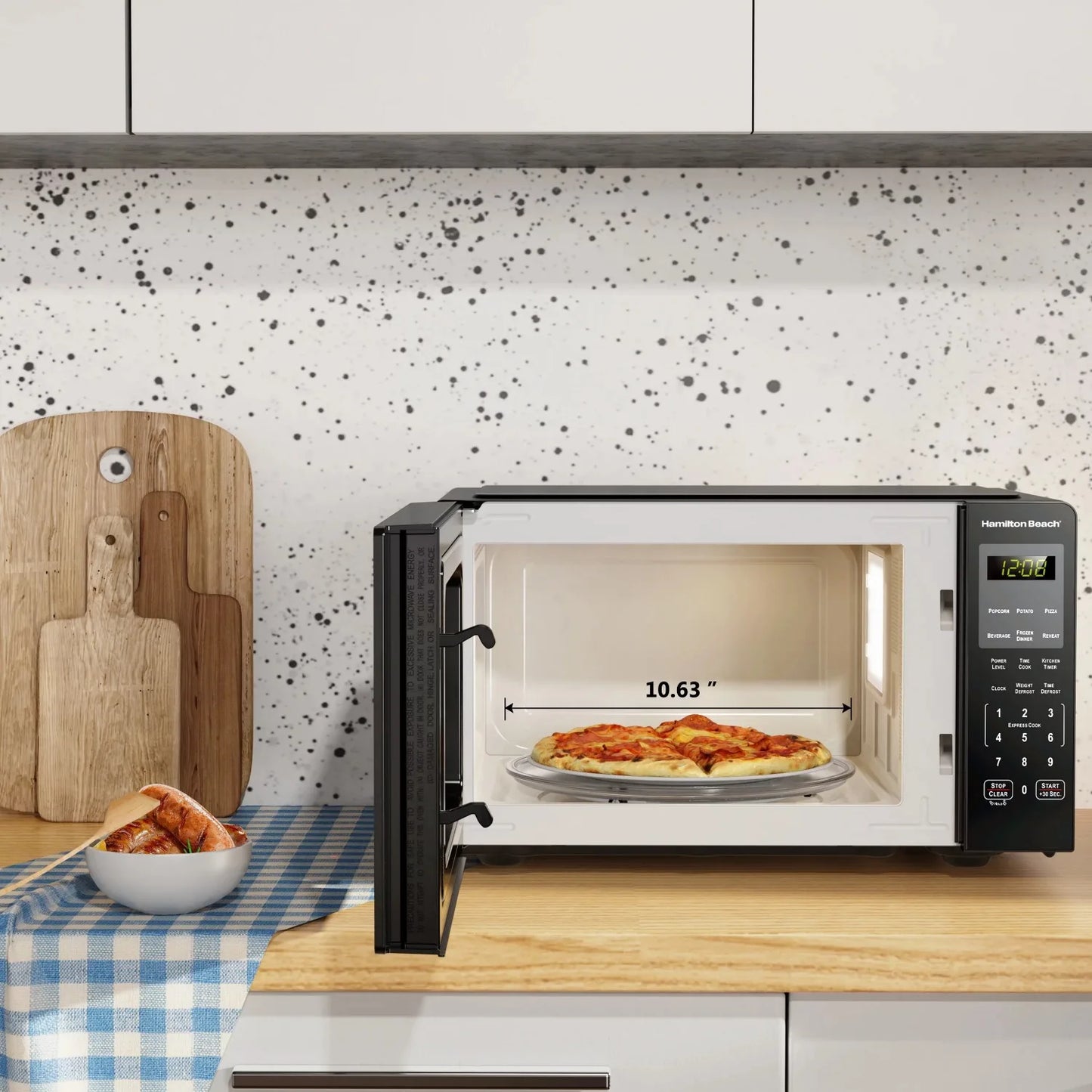 900 Watts, Stainless Steel Countertop Microwave Oven,