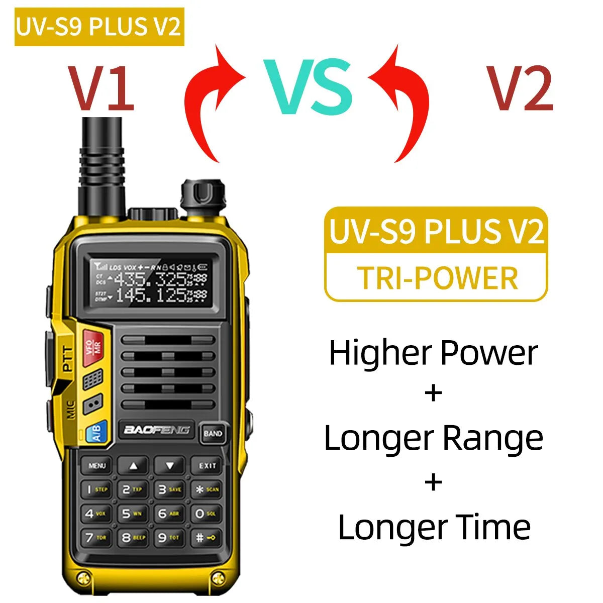 UV S9 Plus V2 10W Powerful Walkie Talkie