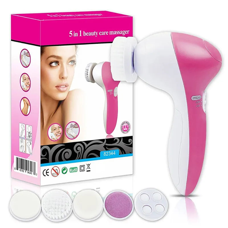 5 in 1 silicone facial massage brush