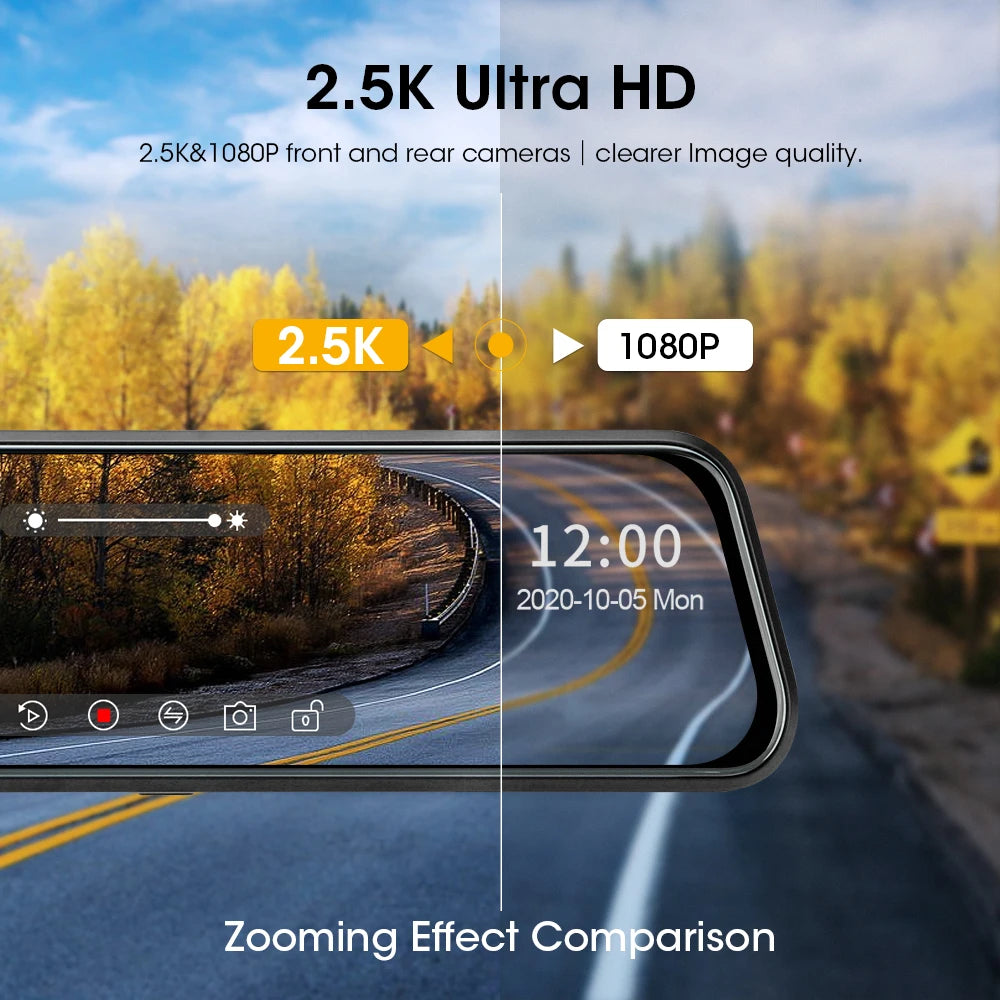 WIFI Car Rearview Mirror Recorder 2K Dash Cam