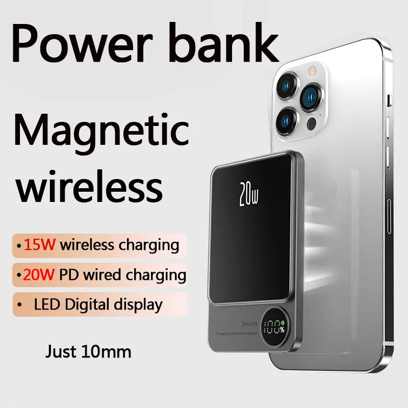 10000mAh Magnetic Wireless Fast Charger Power Bank