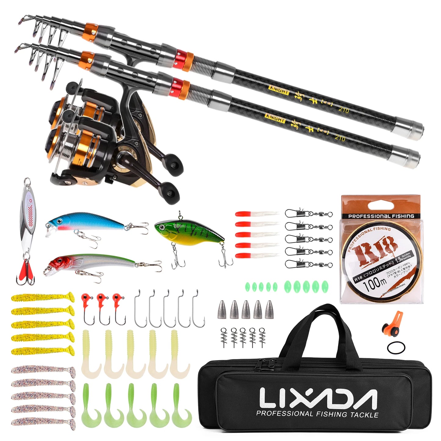 2 Piece Fishing Rod and Reel Combo Kit
