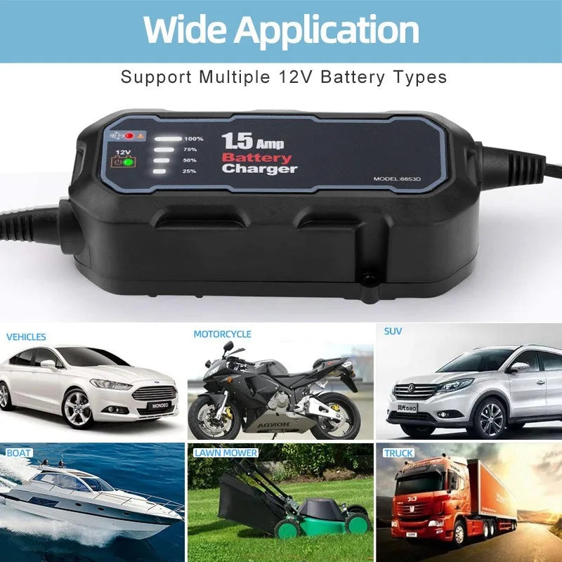 1500mA Waterproof Motorcycle Battery Charger
