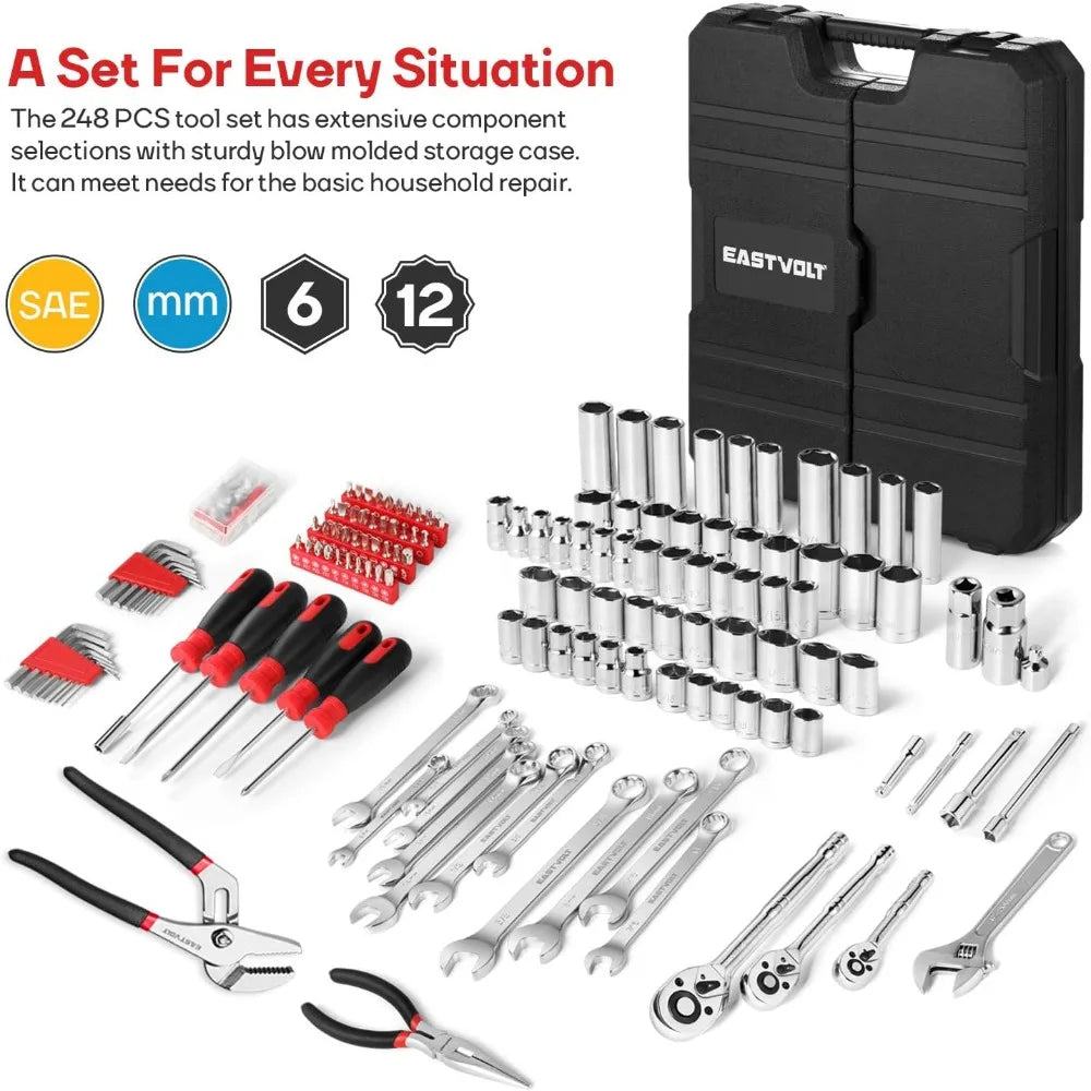 248 Pieces Mechanics Sockets Tool Kit