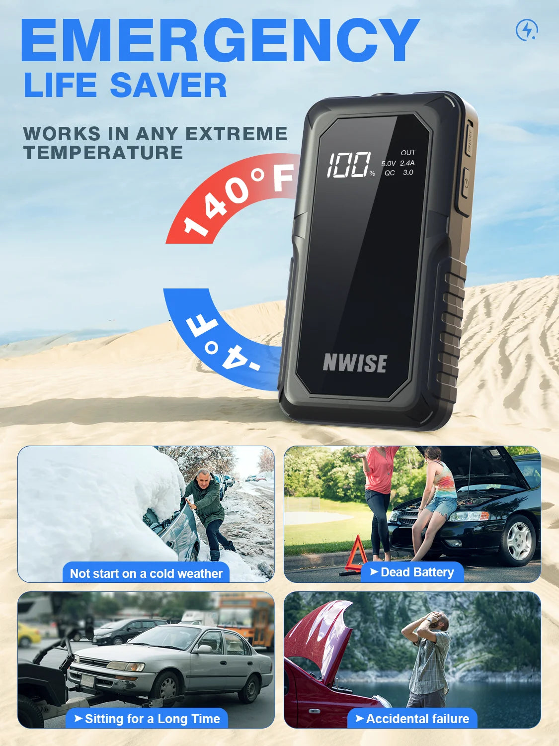 2000A Car Power Bank Jump Starter