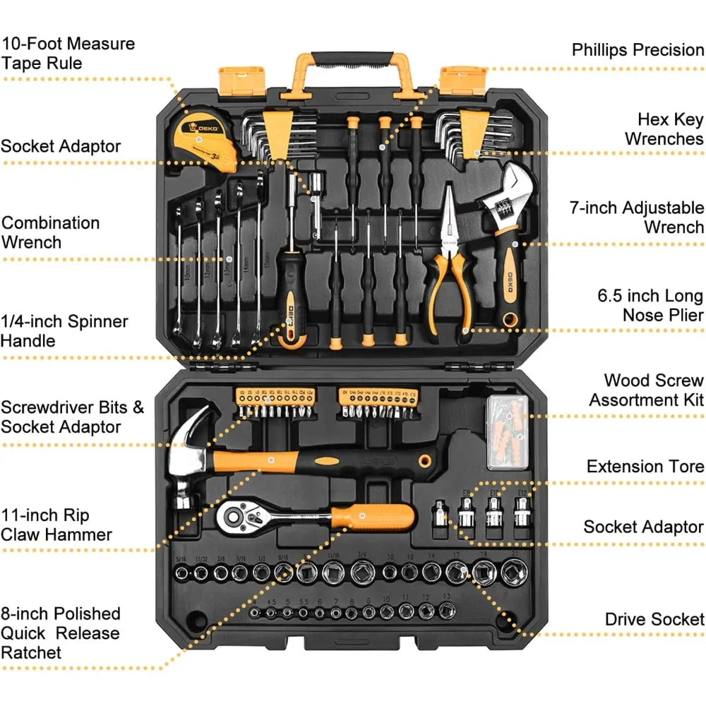 128 Piece Household Hand Tool Set