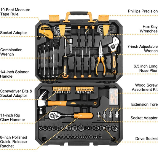 128 Piece Household Hand Tool Set