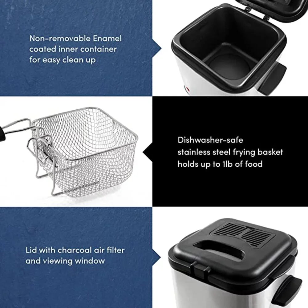 1.5 Quart Deep Fryer Stainless Steel Air Fryer